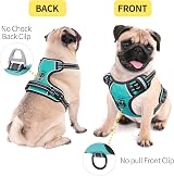 HEELE Dog Harness Small No Pull Reflective Turquoise adjustable S view 5