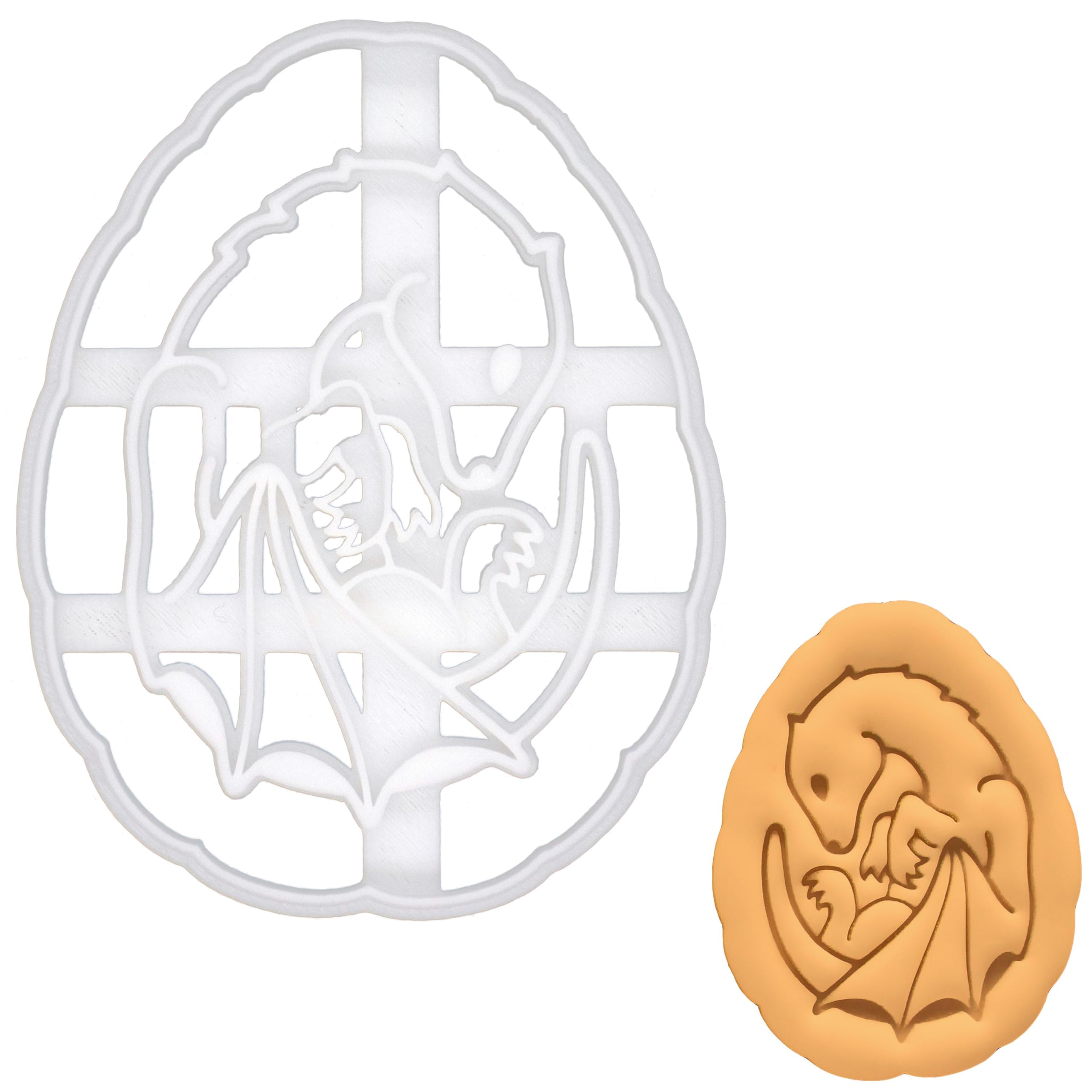 BAKERLOGY Dragon Foetus Cookie Cutter - Detailed Biscuit Cutter Design for Baking and Crafts, Ideal on Fondant, Dough, Clay