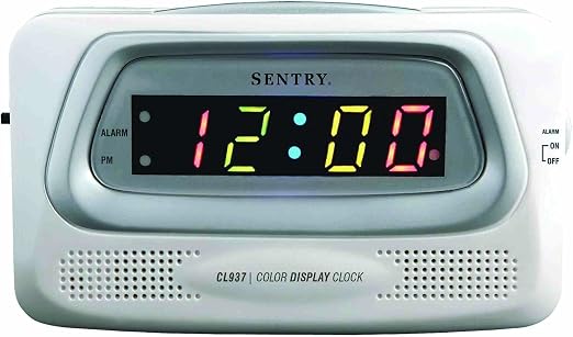 Amazon.com: SENTRY CL937 AM/FM Alarm Clock with Multi-Color Display ...