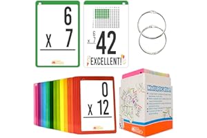 WhizBuilders Multiplication Flash Cards for 3rd Grade Toddlers: 169 Math Manipulatives FlashCards, Multiplication Times Table, Math Games for Kids Ages 4-8 & up -1st 2nd 4th 5th 6th Grade