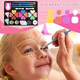 BLOT Face Paint Kit 14 Colors Non Toxic Washable with Stencils Brushes view 3