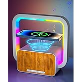 doopo Bluetooth Speaker with Night Lights, 15W Wireless Charging with Phone Holder, Bedroom Decor/Teens Girls Boys Gifts Idea/Bedside Lamp