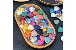 Mixed Heart Shaped Stones, Natural Gemstone Beads for Crafts, Collection and Gift Giving Miniature-Garden-Figurines