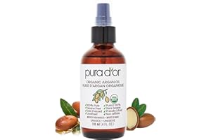 PURA D'OR (118 ml) Moroccan Argan Oil 100% Pure Cold Pressed, Anti-Aging Moisturizer Treatment for Face, Hair, Skin & Nails, 