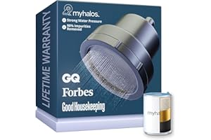 MyHalos® Filtered Shower Head for Hard Water Filter - High Pressure, Removes Chlorine - Shower Head Filter for Hard Water Sof