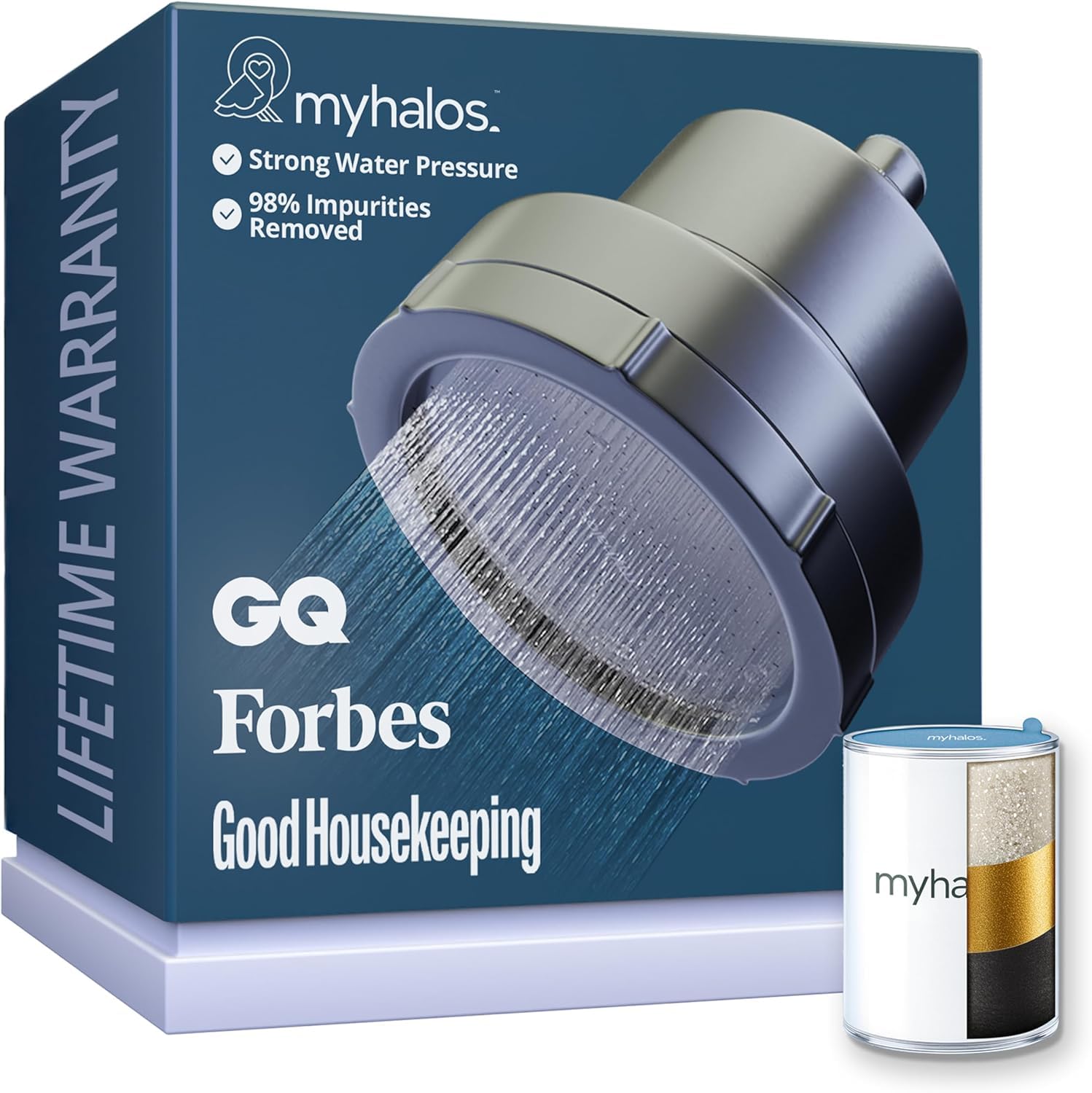 Photo 1 of **SELLING FOR PARTS**MyHalos® Filtered Shower Head for Hard Water Filter - High Pressure, Removes Chlorine - Shower Head Filter for Hard Water Softener Showerhead, Easy Install, For Hair & Skin, Filtering (Brushed Metal)