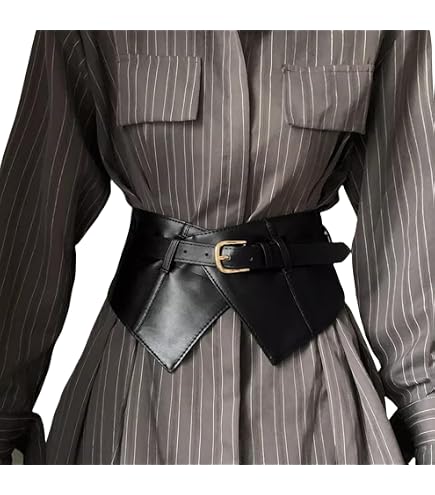 5688 Women Fashion Wide Elastic Cinch Waist Belt Retro Pu Leather Pin PU Leather High Waist Belt Wide Elastic Stretch Corset Cinch  main image 4