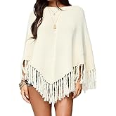 Women Tassel Poncho Sweater Y2K Knitted Pullover Poncho Shawl Lightweight Fringe Wrap Cardigan Knitwear Cape