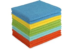 AIDEA Microfiber Cleaning Cloths-12PK, All-Purpose Soft Absorbent Cleaning Rags for Cleaning, Lint Free Dust Cleaning Cloth, 