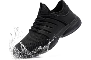 DYKHMILY Steel Toe Sneakers for Men Women Waterproof Lightweight Safety Shoes Slip Resistant Work Shoes Breathable Puncture Proof Shoes