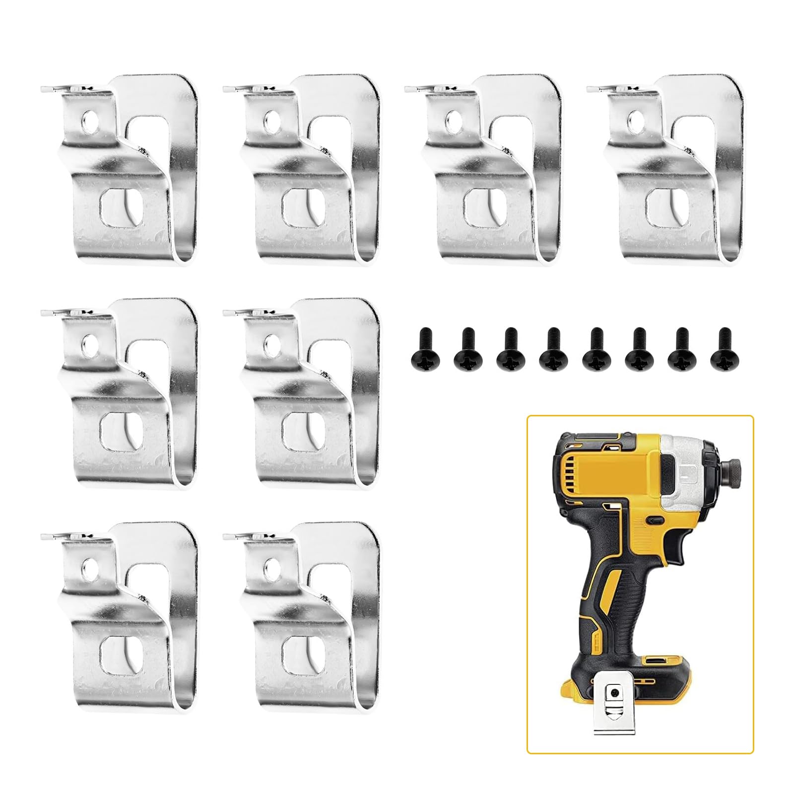 Yetaha 8PCS Electric Drill Belt Clip, Belt Clip for Dewalt, Cordless Power Clip Belt with 8 Screws, Drill Clips Compatible with Dewalt 20V/18V MAX Tools DCD785C2 DCD980 DCD985, Part Number N268241