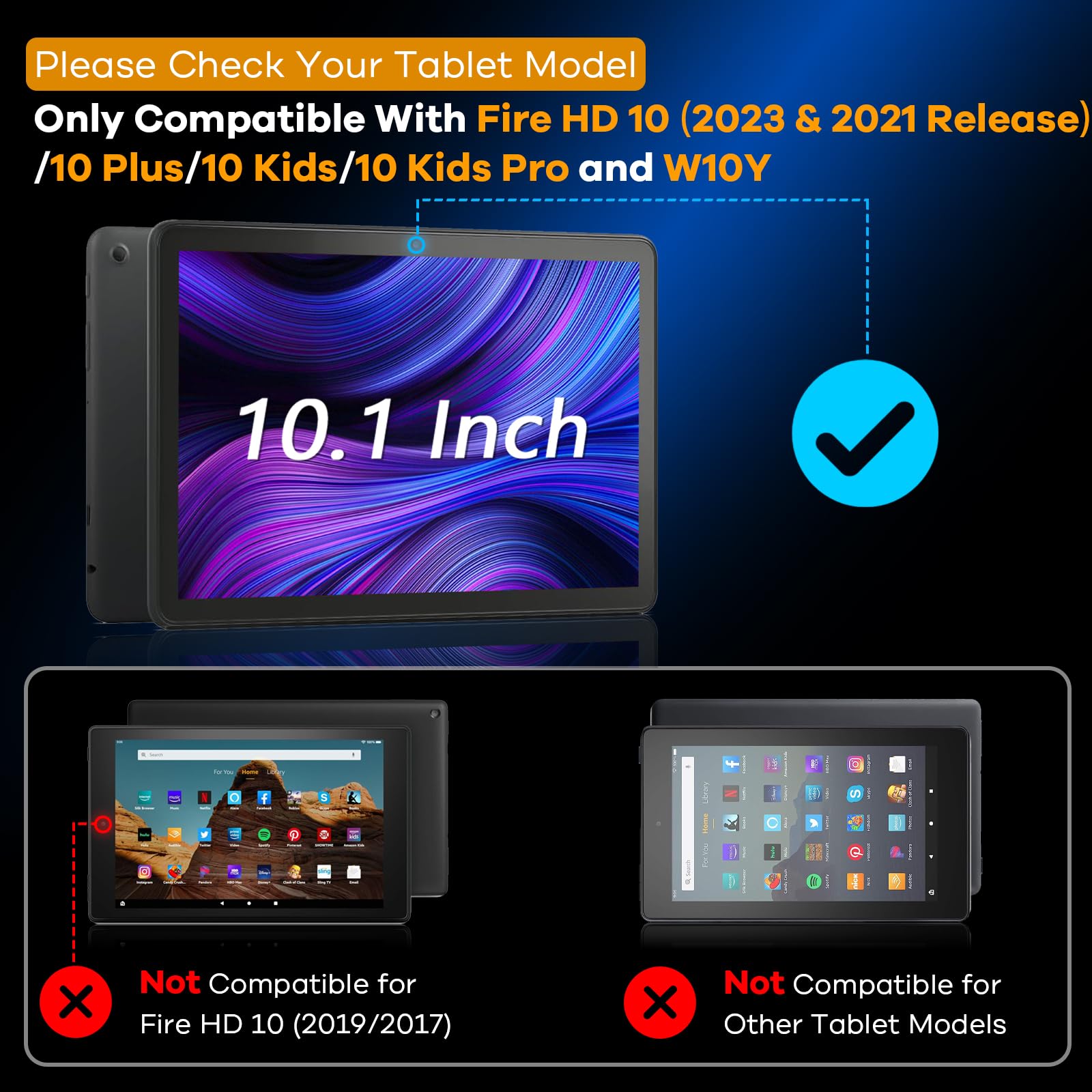 AACL 2-Pack Tempered Glass for All-New W10Y Fire HD 10 Screen Protector 10.1Inch (2023/2021,13th/11th Gen), 9H Glass for W10Y Fire HD 10 Tablet Screen Protector [Easy Installation][Anti-Scratch]
