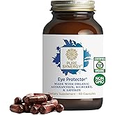 PURE SYNERGY Eye Protector | 100% Natural, Vegan Eye Health Supplement | with Organic Astaxanthin, Lutein, & Zeaxanthin | for Healthy Vision (60 Capsules)