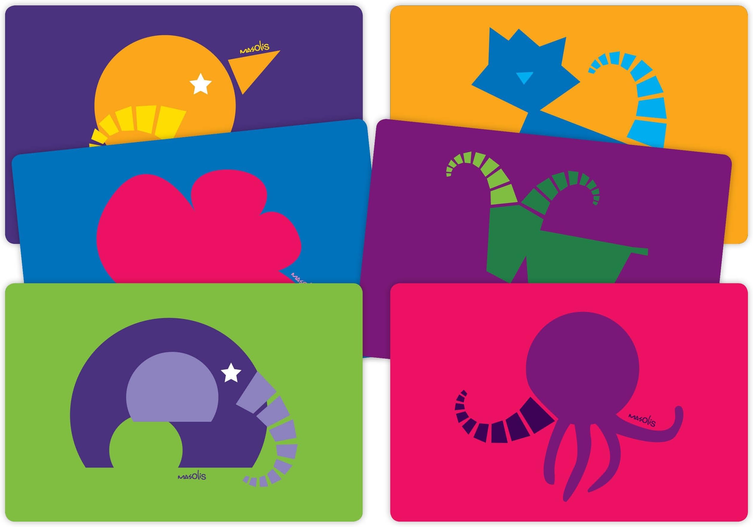 Designer Placemats for Kids - Abstract Zoo - Set of 6