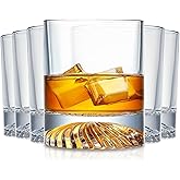KITNATS Hand Blown Crystal Old Fashioned Whiskey Glasses Rocks Glasses Drinking Cocktail Bourbon Scotch Rum Vodka Liquor 12 OZ - set of 6 Gifts for Men