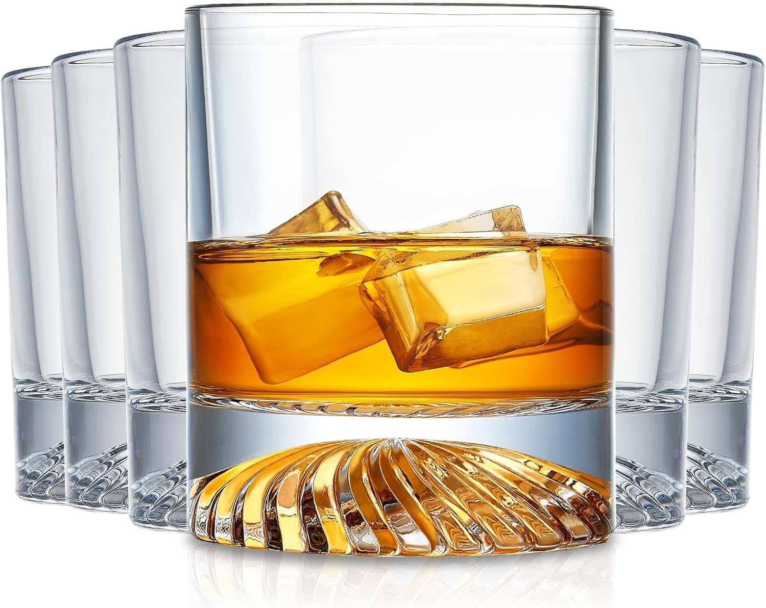 Photo 1 of KITNATS Hand Blown Crystal Old Fashioned Whiskey Glasses Rocks Glasses Drinking Cocktail Bourbon Scotch Rum Vodka Liquor 12 OZ - set of 6 Gifts for Men