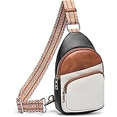 CLUCI Small Sling Bag for Women, Vegan Leather Fanny Pack Crossbody Bags for Women, Chest Bag With Guitar Strap
