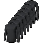 7 Pack Long Sleeve Shirts for Men - Quick Dry Moisture Wicking Sun Protection UV UPF T-Shirts for Fishing Workout Gym