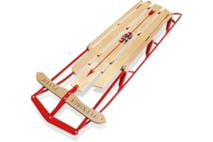Flexible Flyer Metal Runner Sled. Steel & Wood Steering Snow Slider