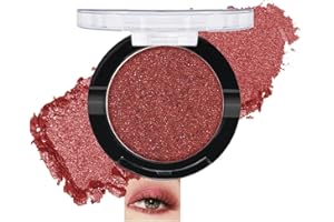 Burgundy Single Cream Glitter Eyeshadow Palette, 1PCS Shimmer Glitter Eye Shadow, Waterproof Long Lasting Metallic Sparkling 
