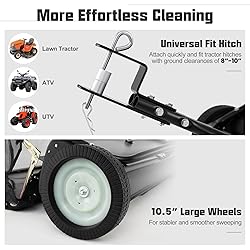 Goplus 42" Lawn Sweeper Tow Behind, Yard Sweeper