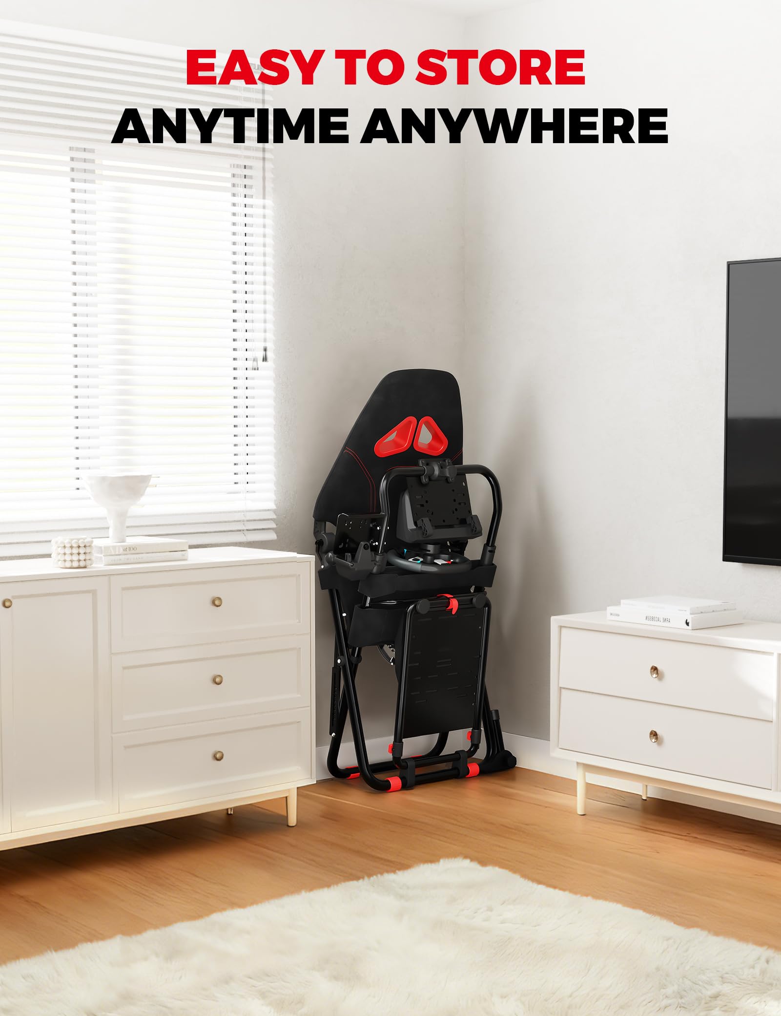 RACGTING Racing Simulator Cockpit para G920 G29 G923, Simulador de carreras plegable para Thrustmaster T248X T248 T300 T150 458 TX Xbox PS5 PS4 PC (Negro)