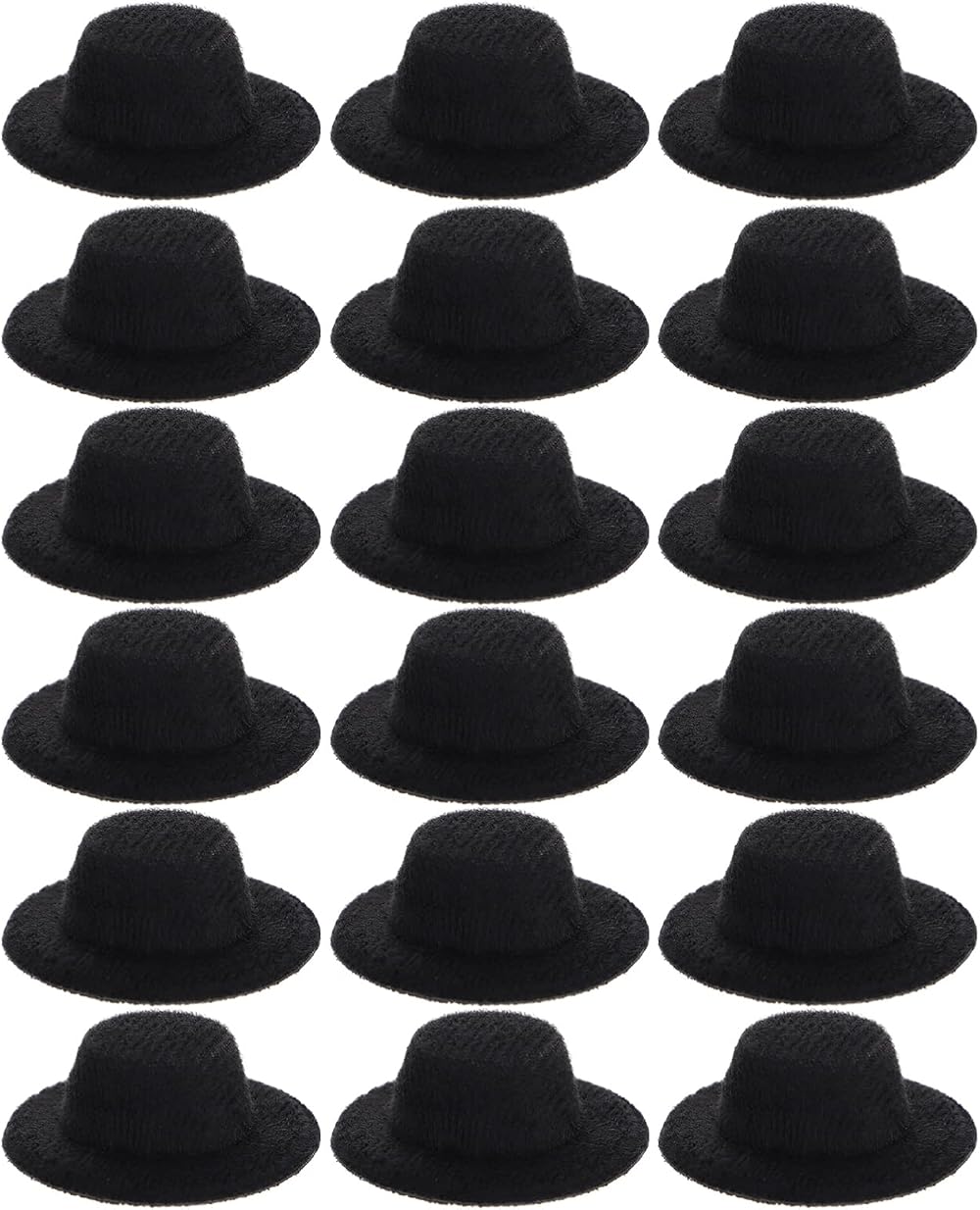 STOBOK 20pcs Mini Felt Top Hats for Dolls - Black & Yellow Decorative Hats