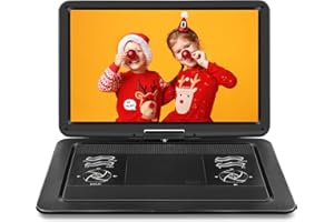HOTHAT 19.6" Portable DVD Player with 17.1" Large HD Screen, 5 Hours Rechargeable Battery, DVD Player Portable with Car Charger, Support USB/SD Card/Sync TV and Multiple Disc Formats, High Volume Speaker