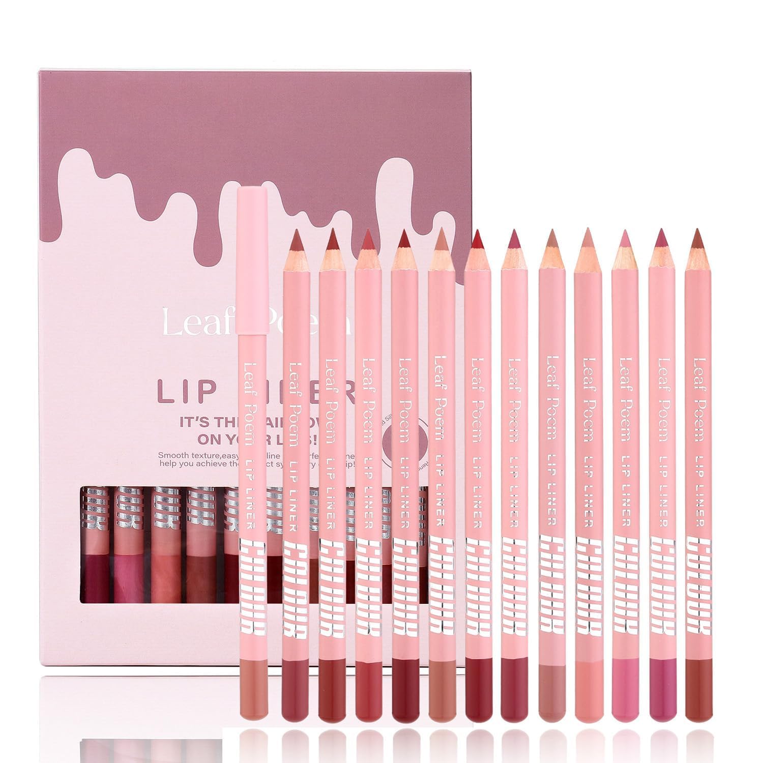 12Pcs Matte Lip Liner Pack Nude, Waterproof Lipliner Pen Long-lasting, Water Proof Smudge-Proof Nude Lip Liner Pencil, High Pigmented Natural Lipliner Makeup, For Daily And Holiday