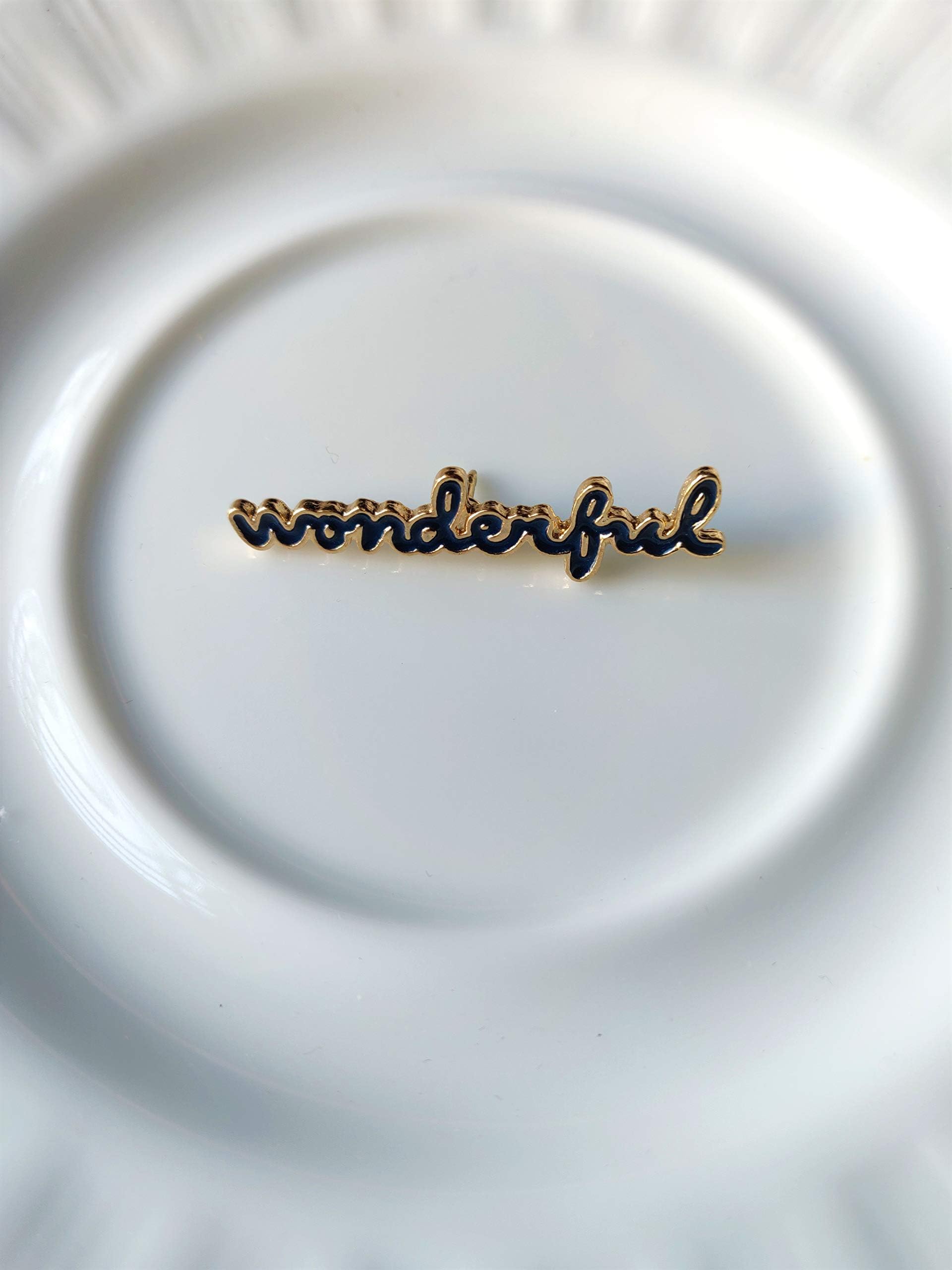 Hipcastle I am Wonderful Enamel+Brooch+Lapel Pin with Secure Clutch Back