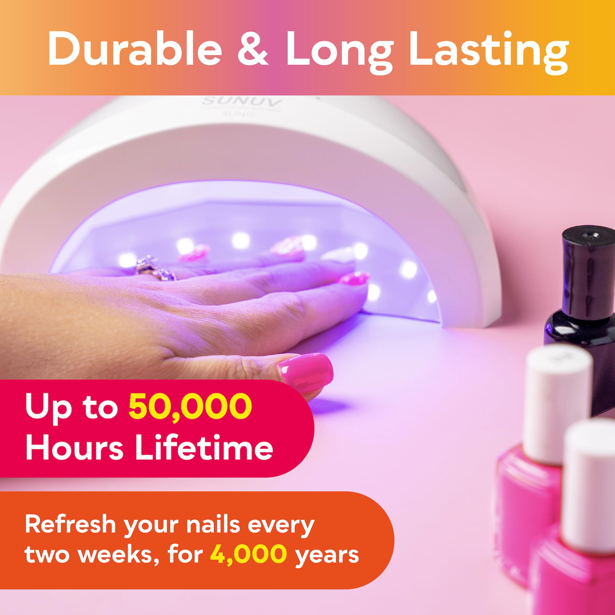 UV LED Nail Lamp, SUNUV Gel Nail Light for Nail Polish 48W UV Dryer with 3 Timers SUNone