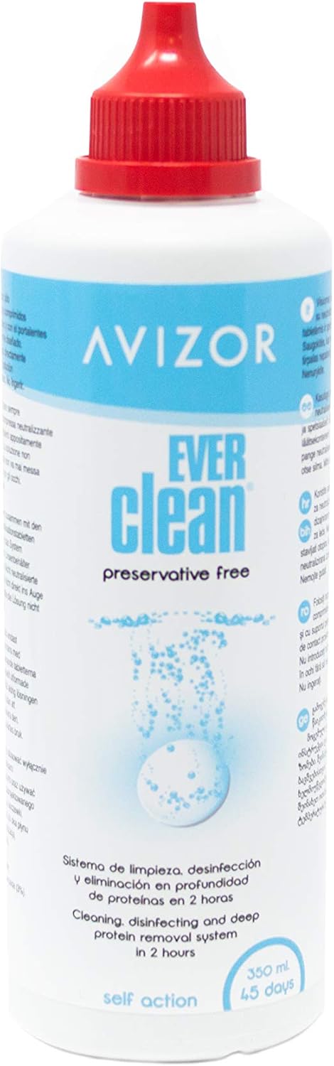 Avizor Ever Clean Without Preservative Cleaning, Disinfecting and Total Protein Removal System - 2 x 350 Millilitre 90 tabs - 90 Days - Image 3
