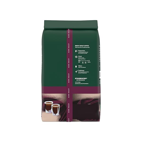 STARBUCKS WHOLE BEAN COFFEE, DARK ROAST COFFEE, ESPRESSO ROAST, 100% ARABICA, 1 BAG (40 OZ)