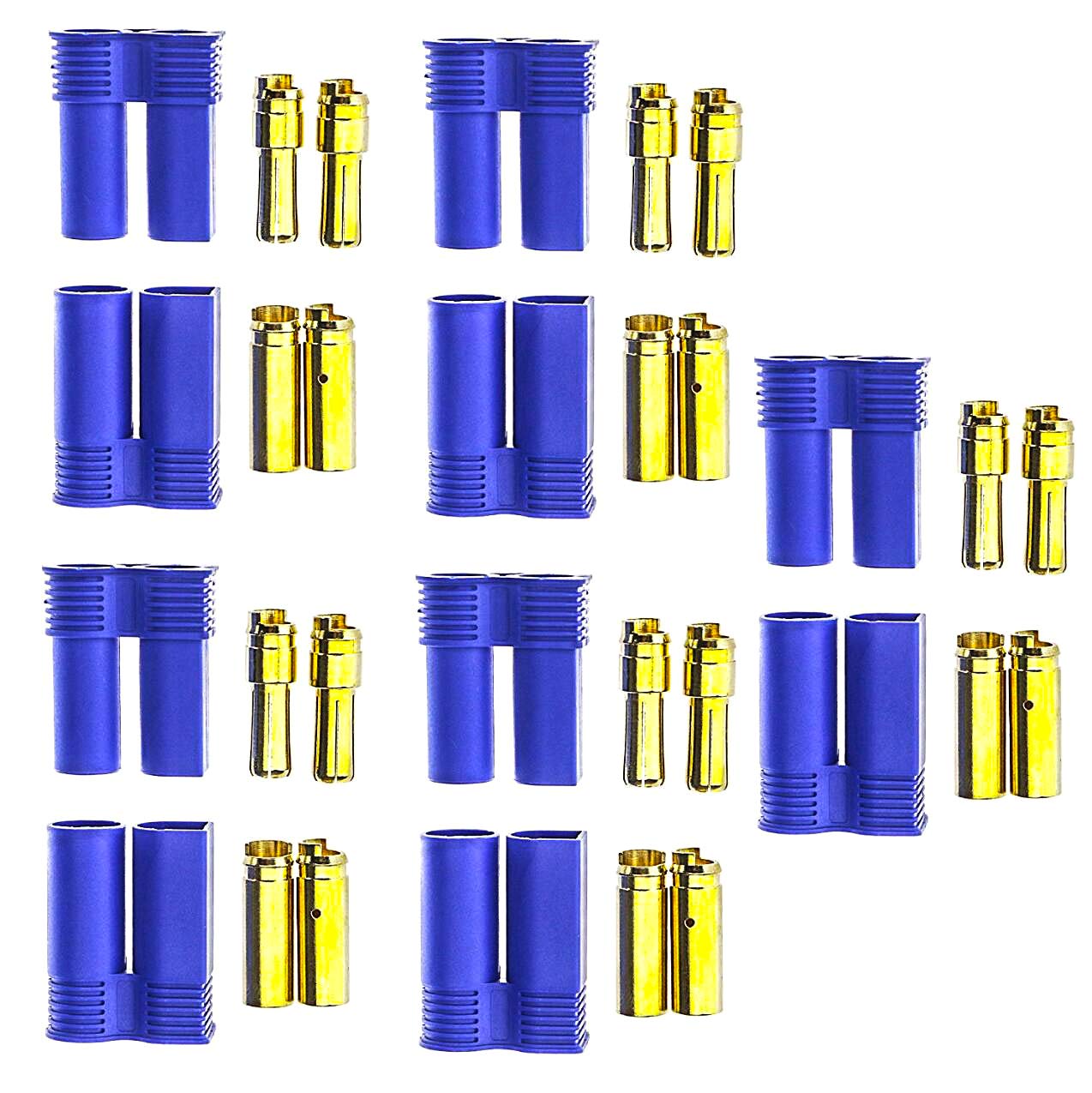 F Season 5 Pairs EC5 Plug Connectors Female Male 5mm Bullet Banana Gold Connector Plugs