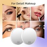 FUNT0UCH Travel Magnifying Mirror Set 10X/20X 4.1in White 2PCS Suction Cups view 3