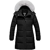 CTFASHION Girl's Winter Coats Kids Long Puffer Jacket Heavy Parka Warm Fleece Ski Outerwear with Removable Fur Hood