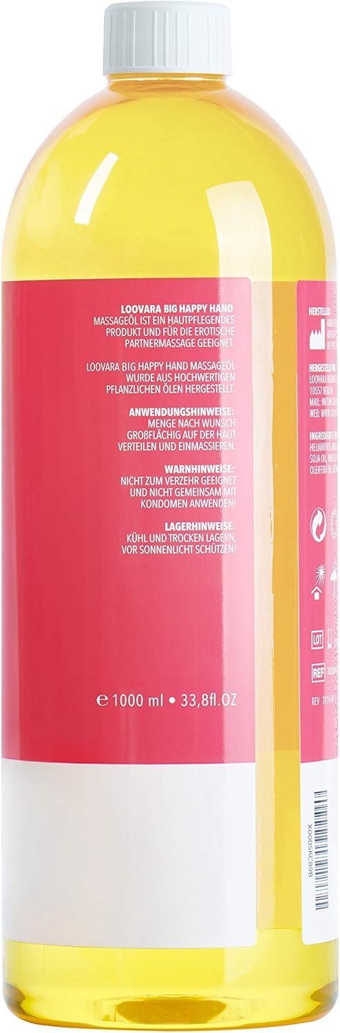Loovara Massage Oil Love Oil XXL 1000 ml, Big Happy Hand, Vegan, dermatologically Tested - Image 5