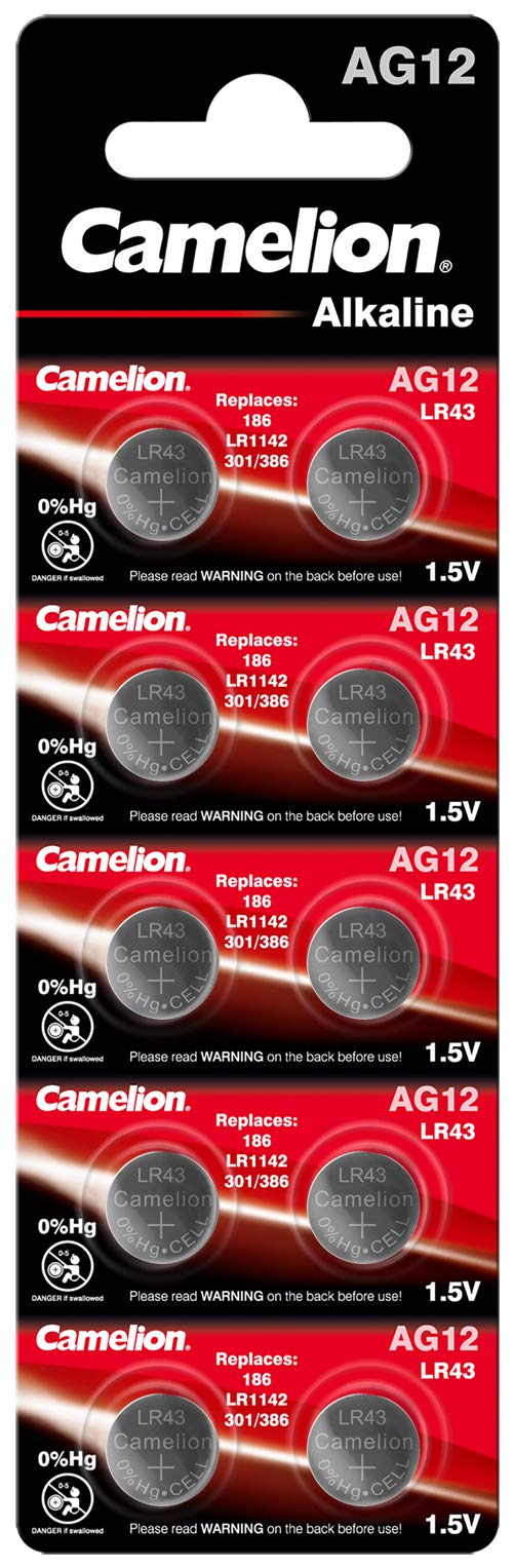 Camelion 12051012 AG 12 LR43 Battery - Multicolour (Pack of 10)
