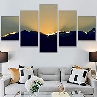 SIGNWIN 5 Panel Canvas Wall Art Colors of The Sky for Home Decorations Ready to Hang - 60