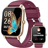 Mindimp Smart Watches for Men Women(Answer/Make Call), Fitness Tracker Watch with Activity Counter/Sleep Monitor/ 110+ Sports Modes,Smart Watch for Android iPhone iOS Compatible (Wine Red, 1.83)