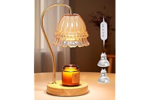 RayHom Candle Warmer Lamp with Timer Dimmable Electric Candle Warmer with 2 Bulbs Candle Wax Warmer Lamp for Small Large Size Candle Melter Light Gifts for Mom Aromatic Candle Holders for Home Decor