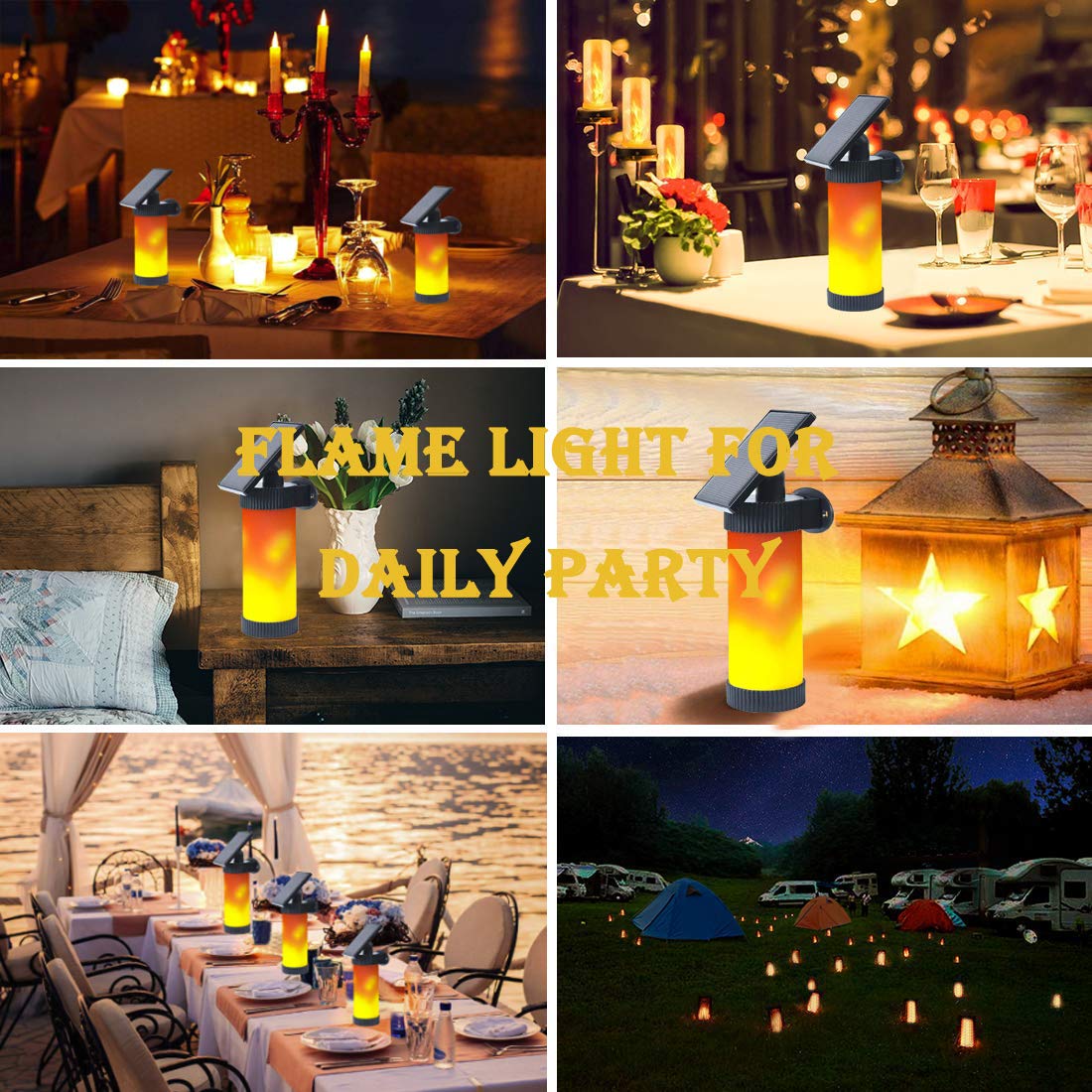 Elivern Solar Lights,Led Flame Light, Waterproof Outdoor Light Sensor Solar Light, Perfectly Decorative Lights for Garden, Landscape, Patio and Driveway