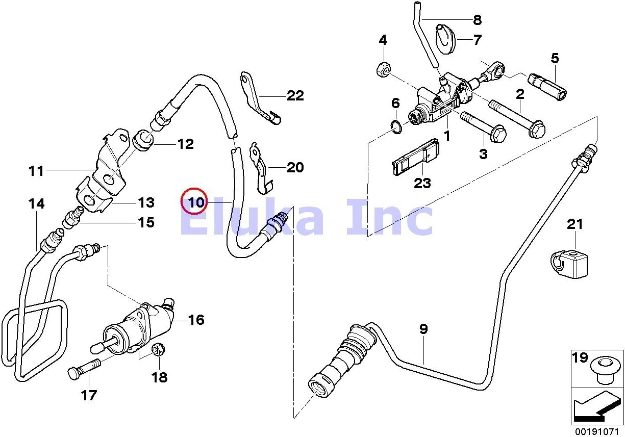 Amazon Com Bmw Genuine Fluid Hose Clutch Master Cylinder Pipe To Clutch Slave Cylinder Pipe 320i 323ci 323i 325ci 325i 325xi 328ci 328i 330ci 330i 330xi M3 X3 2 5i X3 3 0i X3