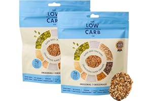 The Low Carb Co Super Seed Crackers, Gluten Free and Keto Friendly Healthy Snacks, Vegan, Zero Sugar, Paleo and Diabetic Frie