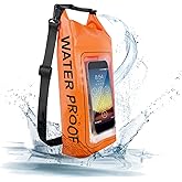 TYUTOSEG IP68 Waterproof Dry Bag, 2L - Roll Top Waterproof Pool Bag,Dry Bags for Kayaking Waterproof-w/Phone Pouch,Large Waterproof Phone Pouch,Boating & Kayak Accessories Camping (Orange 2L)