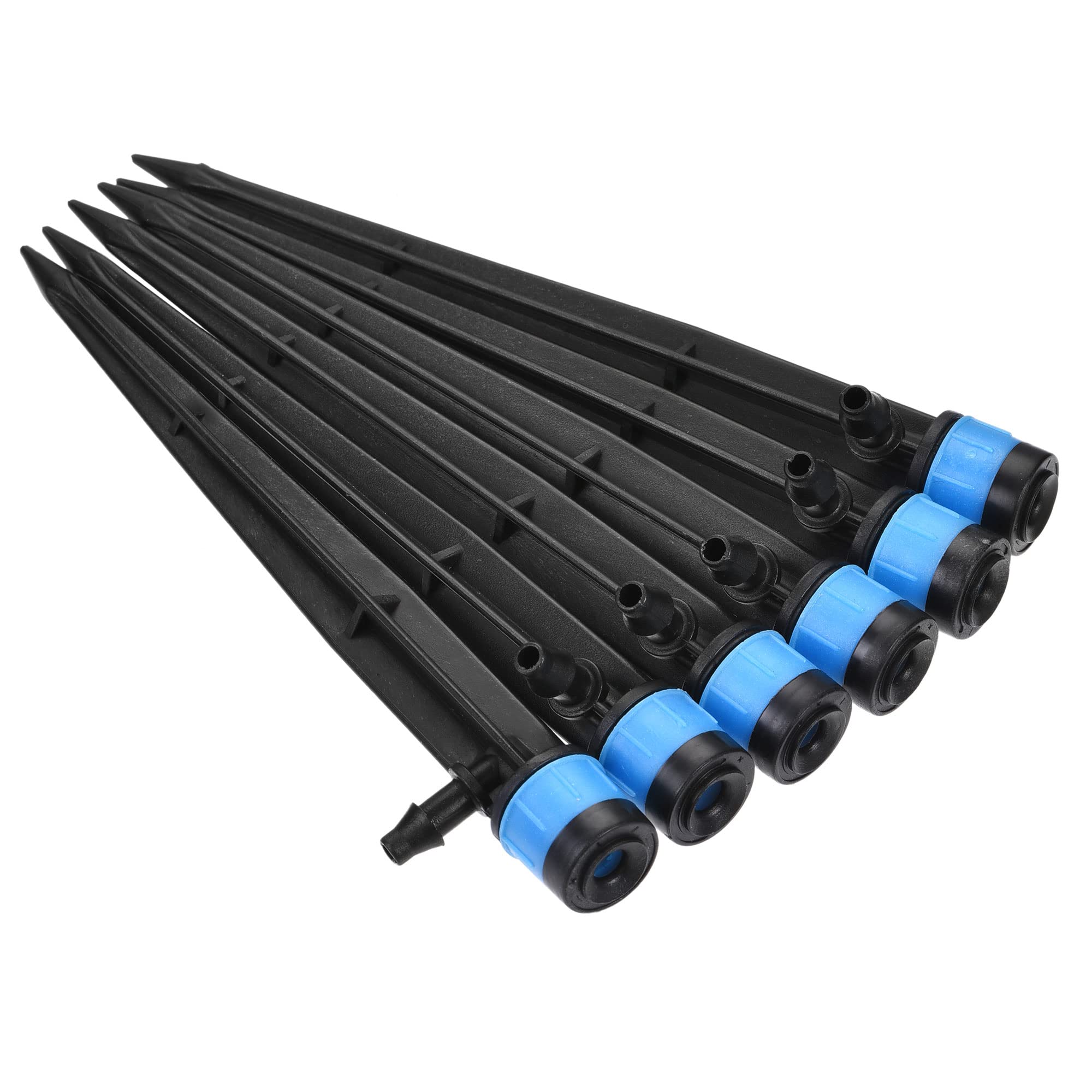 M METERXITY 30 Pack Drip Emitters - Garden Lawn 360 Degree Irrigation Dripper Sprinklers with Stakes Apply to Watering System (140mm Blue)
