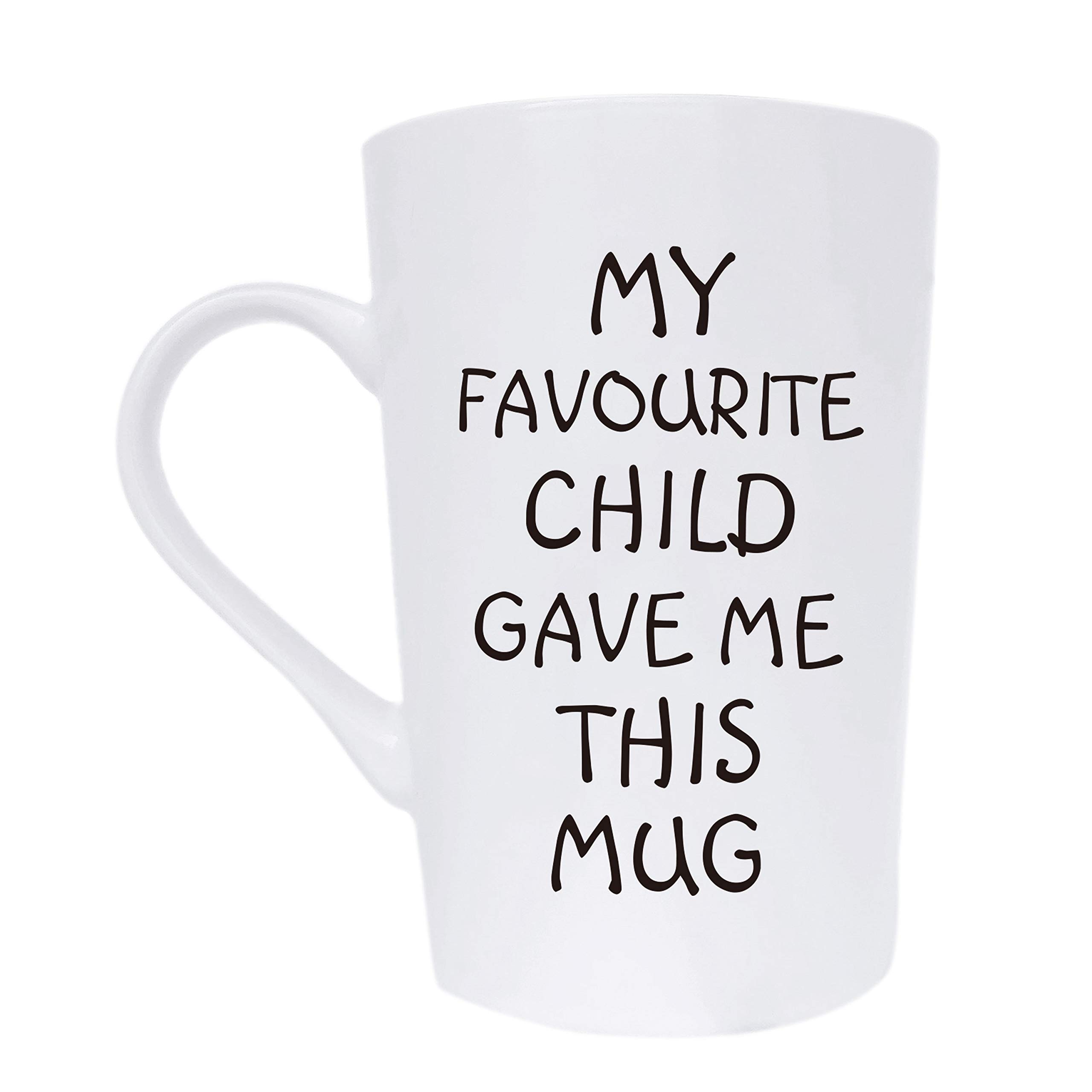 This Funny Christmas Gifts Coffee Mug, My Favourite Child Gave Me This Mug, Best Dad and Mom Gifts Father's Day and Mother's Day Present Idea from Daughter Son Kids, White 13 Oz