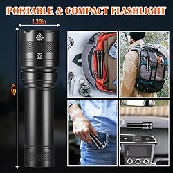 3Pack Rechargeable Flashlights, Tactical Flashlight