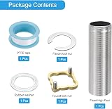 sourcing map Faucet Extension Shank 4" Stainless Steel Pipe Faucet Nipple view 3