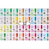 DERMAL Korean Collagen Face Mask 32 Combo Pack A+B Set – Hydrating & Soothing Sheet Mask with Panthenol, Hypoallergenic Calming Moisture Care for All Skin Types